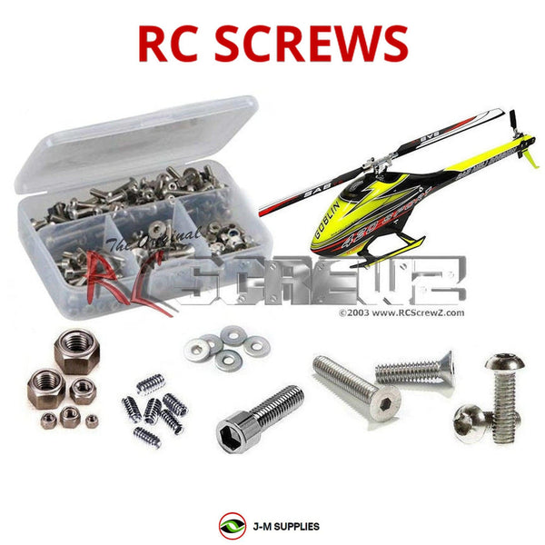 Representative image of an RCScrewZ stainless steel screw kit for Goblin 420/Sport; exact kit contents vary by RC model.