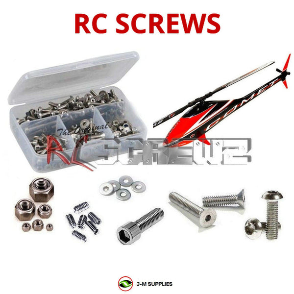 Representative image of an RCScrewZ stainless steel screw kit for Goblin Comet; exact kit contents vary by RC model.