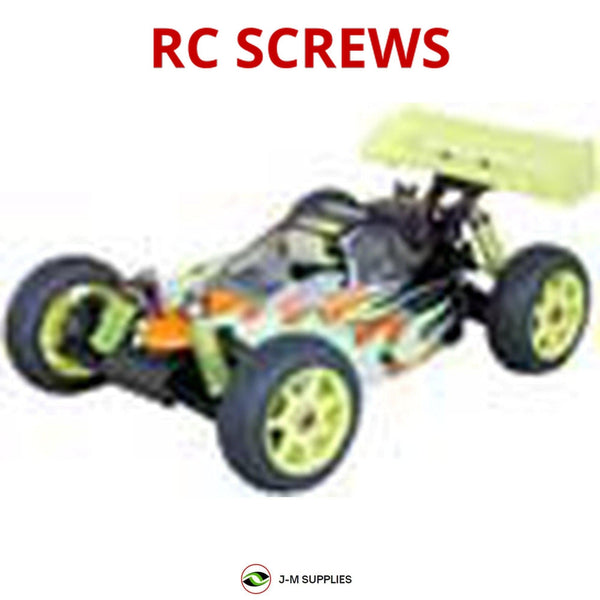 Representative image of an RCScrewZ stainless steel screw kit for Hot Bodies Lightning RTR/Pro 1/8th; exact kit contents vary by RC model.