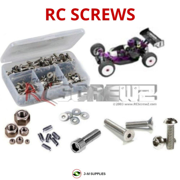 Representative image of an RCScrewZ stainless steel screw kit for Hot Bodies Lightning Pro 2 1/8th; exact kit contents vary by RC model.
