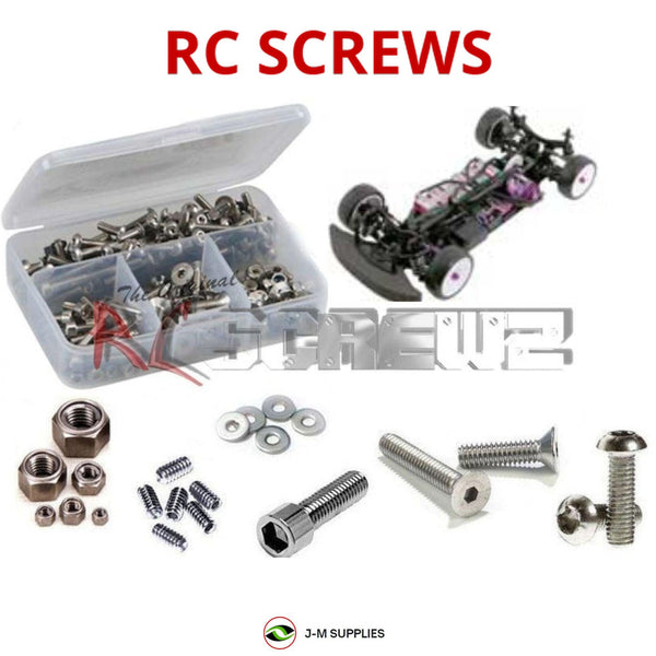 Representative image of an RCScrewZ stainless steel screw kit for Hot Bodies Cyclone 1/10th HB Racing; exact kit contents vary by RC model.