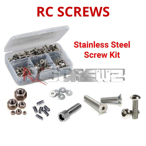 Representative image of an RCScrewZ stainless steel screw kit for Hot Bodies E-Zilla 10; exact kit contents vary by RC model.