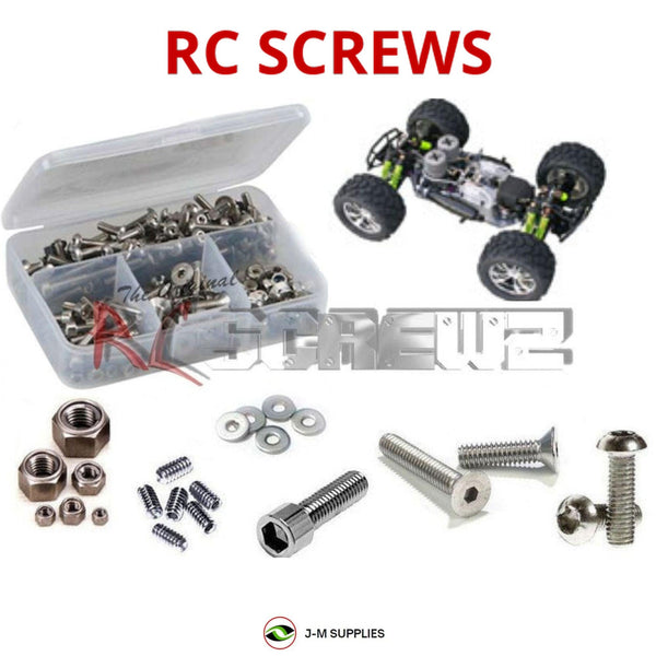 Representative image of an RCScrewZ stainless steel screw kit for Hot Bodies Lightning GTX2 1/8 Monster Truck; exact kit contents vary by RC model.