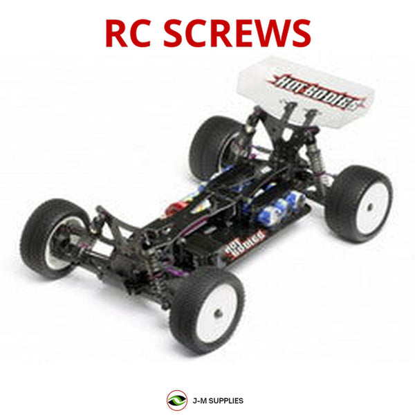 Representative image of an RCScrewZ stainless steel screw kit for Hot Bodies Cyclone D4; exact kit contents vary by RC model.