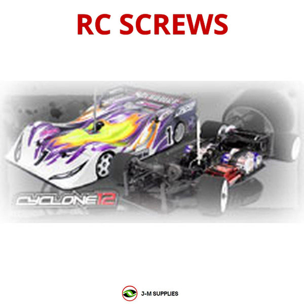Representative image of an RCScrewZ stainless steel screw kit for Hot Bodies Cyclone 12; exact kit contents vary by RC model.