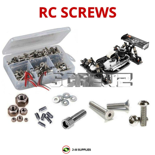 Representative image of an RCScrewZ stainless steel screw kit for HotBodies D812 Buggy (HB109428); exact kit contents vary by RC model.