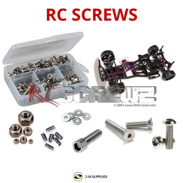 Representative image of an RCScrewZ stainless steel screw kit for Hot Bodies TC-FD 1/10th 4wd; exact kit contents vary by RC model.
