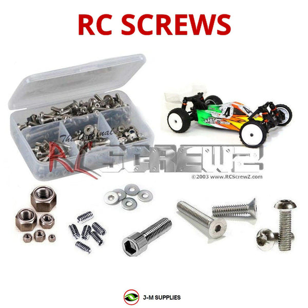 Representative image of an RCScrewZ stainless steel screw kit for HotBodies D216 2wd Buggy; exact kit contents vary by RC model.