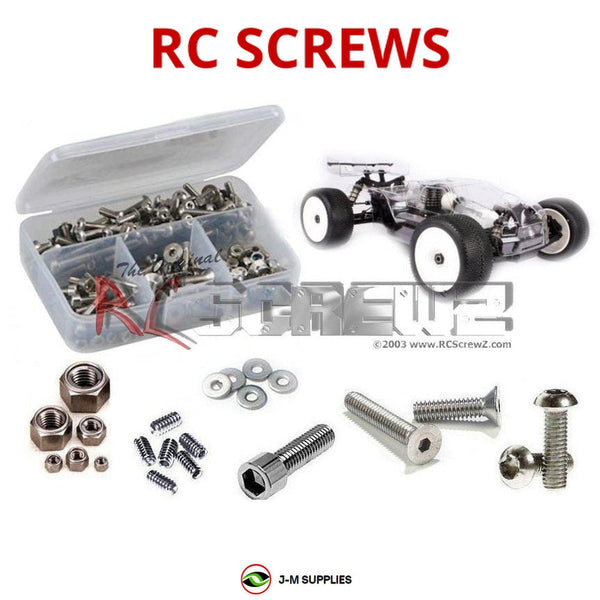 Representative image of an RCScrewZ stainless steel screw kit for HotBodies D817-T 1/8th; exact kit contents vary by RC model.