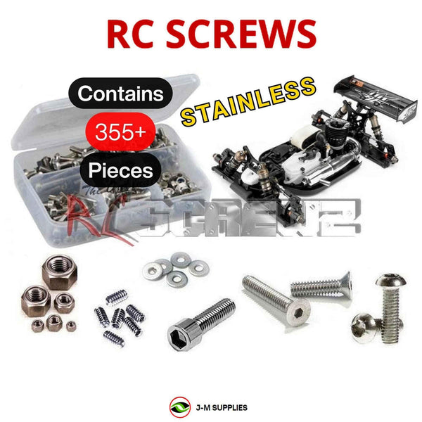 Representative image of an RCScrewZ stainless steel screw kit for Hot Bodies D819RS 1/8th (#204579); exact kit contents vary by RC model.