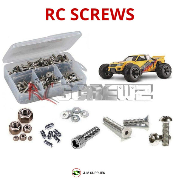 Representative image of an RCScrewZ stainless steel screw kit for HPI Racing Nitro Rush 1/10 Nitro 2WD Stadium Truck (560, 564); exact kit contents vary by RC model.