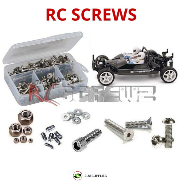 Representative image of an RCScrewZ stainless steel screw kit for HPI Racing RS4 Rally 1/10 Electric 4WD Rally Car; exact kit contents vary by RC model.