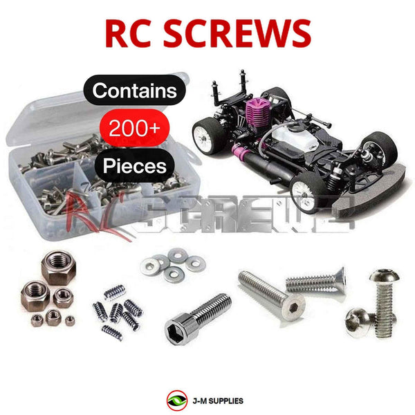 Representative image of an RCScrewZ stainless steel screw kit for HPI Racing R40 Hara 1/10 Nitro 4WD Touring Car (823); exact kit contents vary by RC model.