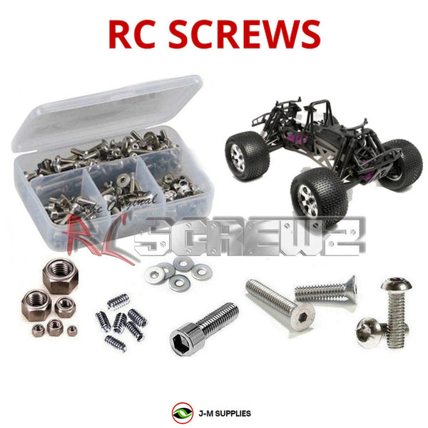 Representative image of an RCScrewZ stainless steel screw kit for HPI Savage X 4.1 RTR 1/8 Nitro 4WD Monster Truck (858); exact kit contents vary by RC model.