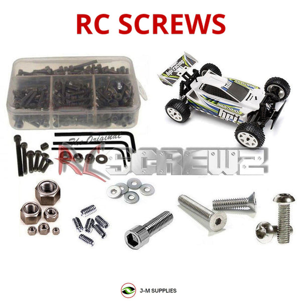Representative image of an RCScrewZ stainless steel screw kit for HPI Racing Brama 10B RTR 1/10 Electric 4WD Buggy (10791); exact kit contents vary by RC model.