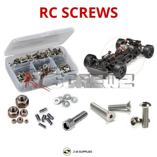 Representative image of an RCScrewZ stainless steel screw kit for HPI Cup Racer 1M True Ten 1/10 Electric Touring Car (100595); exact kit contents vary by RC model.