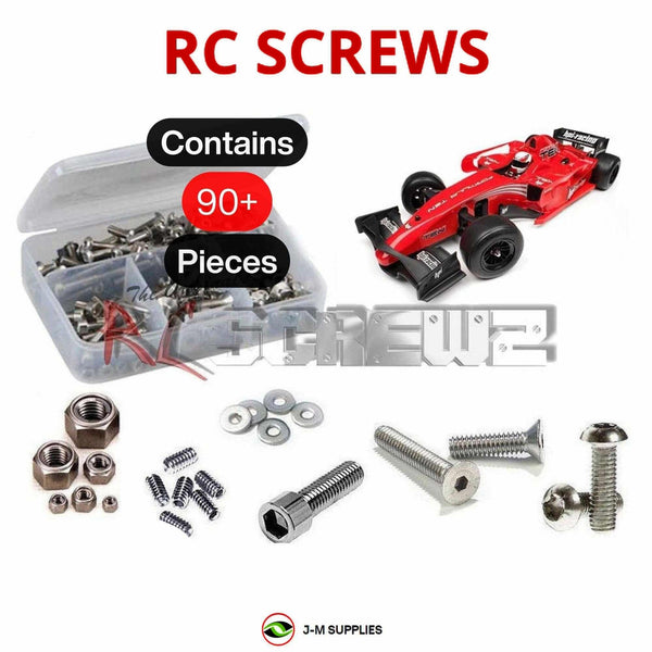 Representative image of an RCScrewZ stainless steel screw kit for HPI F10 Formula Ten 1/10 Electric 2WD Formula One Car (102851); exact kit contents vary by RC model.