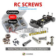 Representative image of an RCScrewZ stainless steel screw kit for HPI E10 Drift Series 1/10 Electric 4WD On-Road Drift Car; exact kit contents vary by RC model.