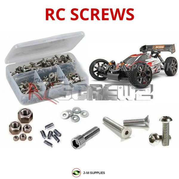 Representative image of an RCScrewZ stainless steel screw kit for HPI Trophy Buggy Flux 1/8 Electric 4WD Off-Road Buggy (107016); exact kit contents vary by RC model.