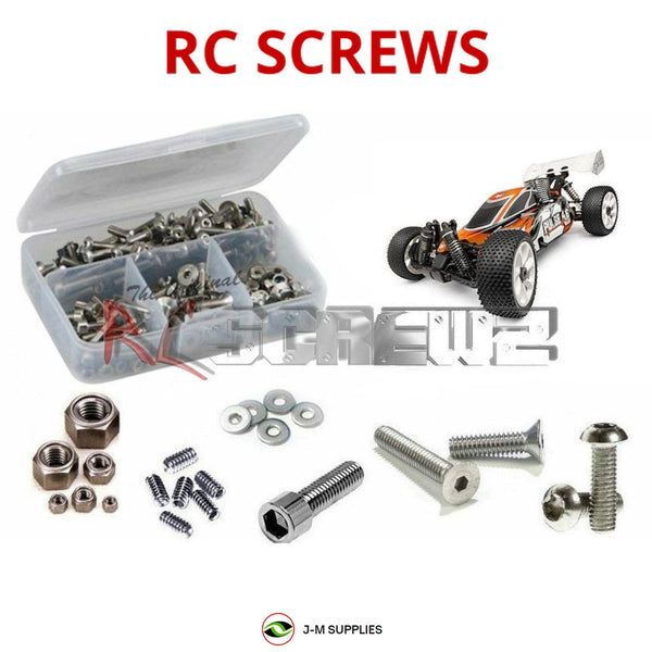 Representative image of an RCScrewZ stainless steel screw kit for HPI Pulse 4.6 1/8 Nitro-Powered 4WD Off-Road Buggy (107020); exact kit contents vary by RC model.
