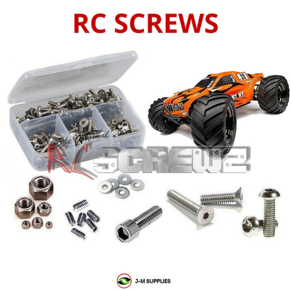 Representative image of an RCScrewZ stainless steel screw kit for HPI Bullet ST Flux 1/10 Electric 4WD Stadium Truck (107008); exact kit contents vary by RC model.