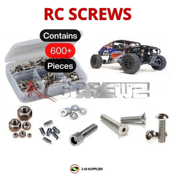 Representative image of an RCScrewZ stainless steel screw kit for Kraken VEKTA.5 V3 1/5 Gas Buggy (KV7701/KV7702); exact kit contents vary by RC model.