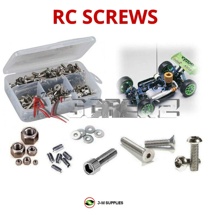 Representative image of an RCScrewZ stainless steel screw kit for Kyosho MP7.5 Kanai II 1/8 Nitro 4WD Buggy (31271); exact kit contents vary by RC model.