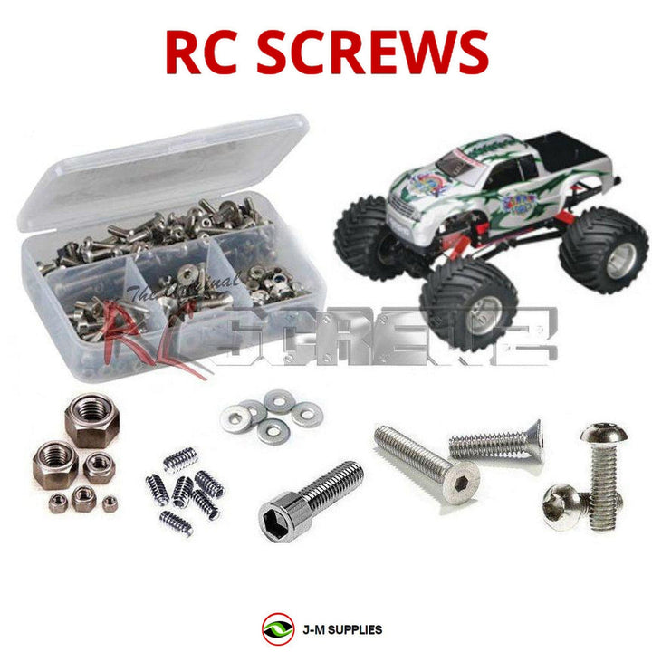 Representative image of an RCScrewZ stainless steel screw kit for Kyosho Twin Force 1/10 Electric 4WD Monster Truck (30521B); exact kit contents vary by RC model.
