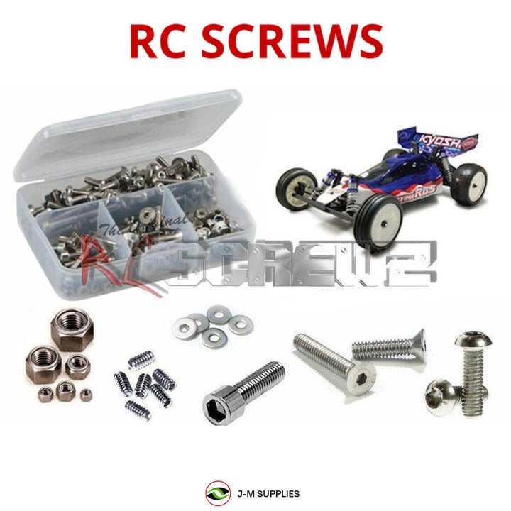 Representative image of an RCScrewZ stainless steel screw kit for Kyosho Ultima RB5 1/10 Electric 2WD Buggy (30074); exact kit contents vary by RC model.