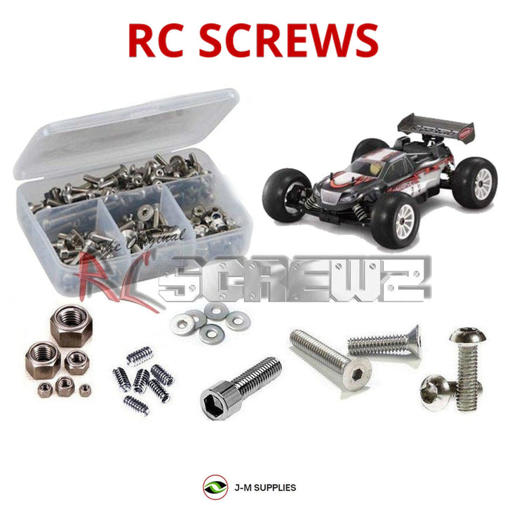 Representative image of an RCScrewZ stainless steel screw kit for Kyosho Inferno ST 1/8 Nitro 4WD Truggy (31351); exact kit contents vary by RC model.