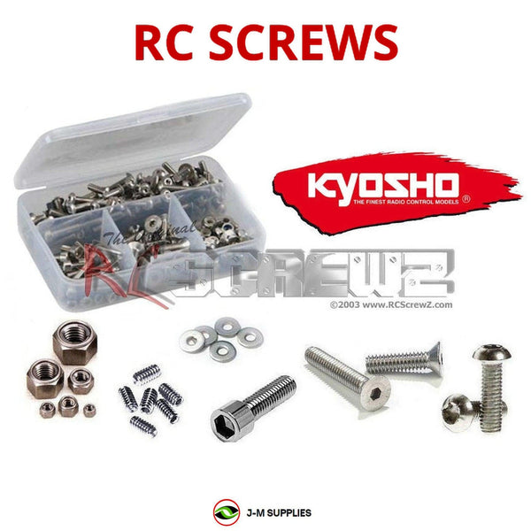 Representative image of an RCScrewZ stainless steel screw kit for Kyosho MFR Readyset 1/10 Nitro 4WD Truck (31183); exact kit contents vary by RC model.
