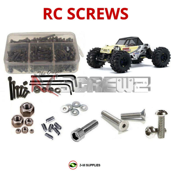 Representative image of an RCScrewZ stainless steel screw kit for Kyosho Rock Force 2.2 Jimny 1/10 Electric 4WD Crawler (30984); exact kit contents vary by RC model.