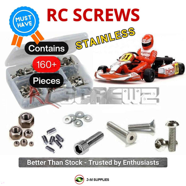 Representative image of an RCScrewZ stainless steel screw kit for Kyosho Birel R31-SE 1/5 GP 2WD Racing Kart (31315, 31315T1); exact kit contents vary by RC model.