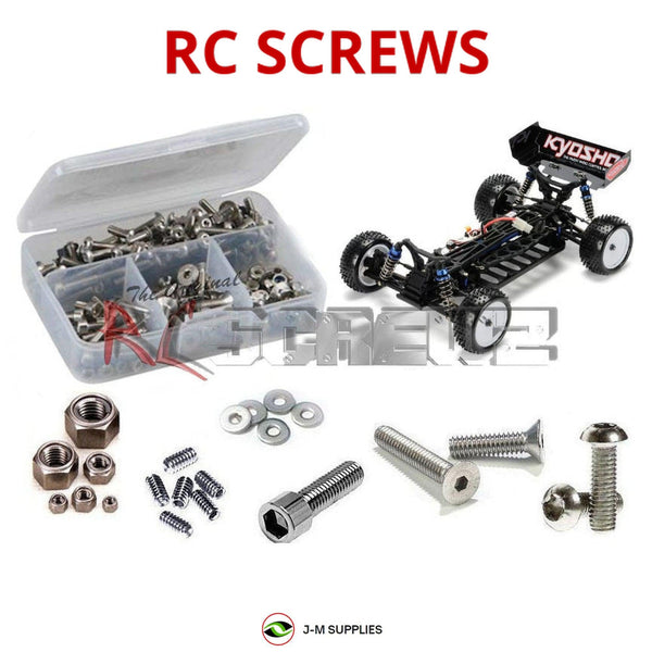 Representative image of an RCScrewZ stainless steel screw kit for Kyosho Lazer ZX-5 T3/T4 1/10 Electric 4WD Buggy (30861); exact kit contents vary by RC model.