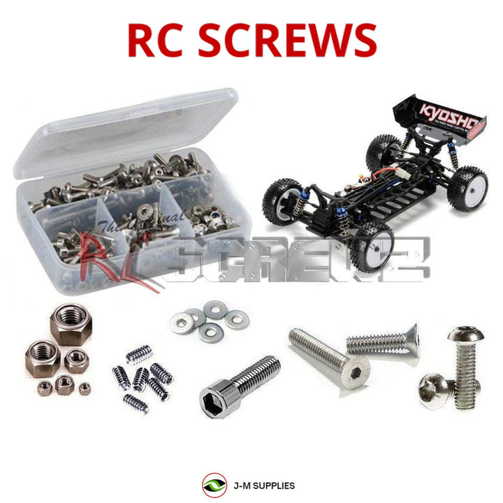 Representative image of an RCScrewZ stainless steel screw kit for Kyosho Lazer ZX-5 T3/T4 1/10 Electric 4WD Buggy (30861); exact kit contents vary by RC model.