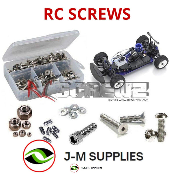 Representative image of an RCScrewZ stainless steel screw kit for Kyosho PureTen KX-One KX1 1/10 Electric 4WD Car (30101); exact kit contents vary by RC model.