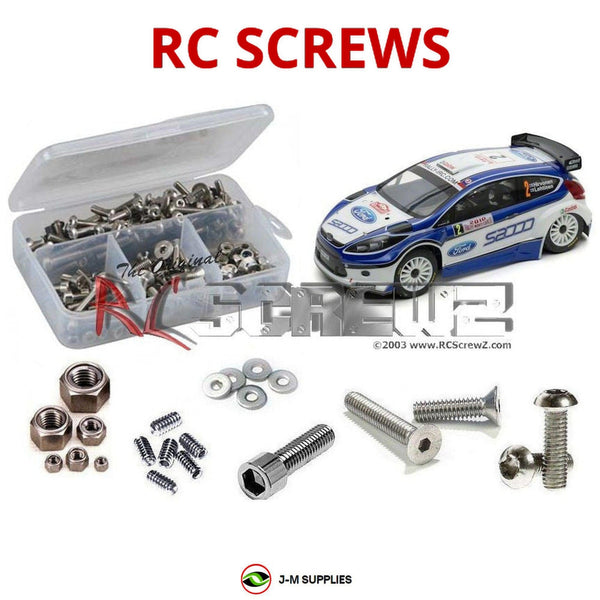 Representative image of an RCScrewZ stainless steel screw kit for Kyosho DRX VE 1/9 Electric Brushless 4WD Rally (30879); exact kit contents vary by RC model.