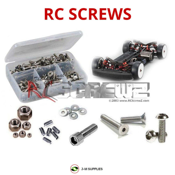 Representative image of an RCScrewZ stainless steel screw kit for Kyosho TF6 SP 1/10 Electric 4WD Touring Car (30025); exact kit contents vary by RC model.