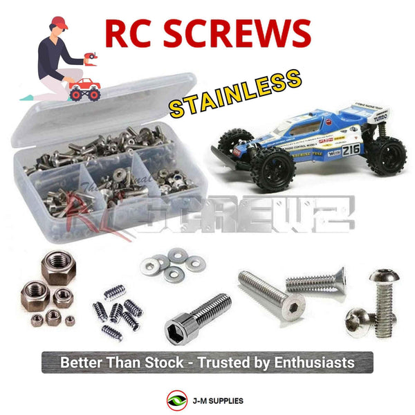 Representative image of an RCScrewZ stainless steel screw kit for Kyosho Turbo Rocky 1/10 Electric 4WD Buggy (3103); exact kit contents vary by RC model.