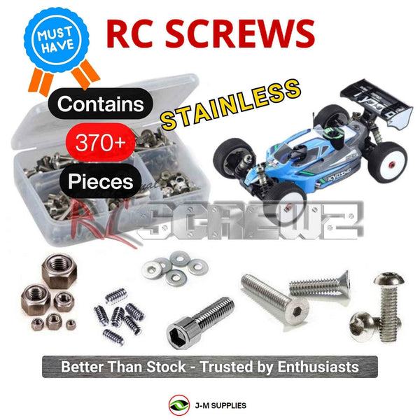 Representative image of an RCScrewZ stainless steel screw kit for Kyosho Inferno MP10 TKI2 1/8 Nitro 4WD Buggy (33022, 33025); exact kit contents vary by RC model.