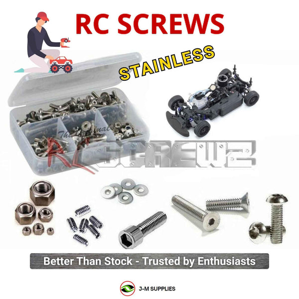 Representative image of an RCScrewZ stainless steel screw kit for Kyosho PureTen GP FW-06 1/10 Nitro 4WD Touring Car (33216); exact kit contents vary by RC model.