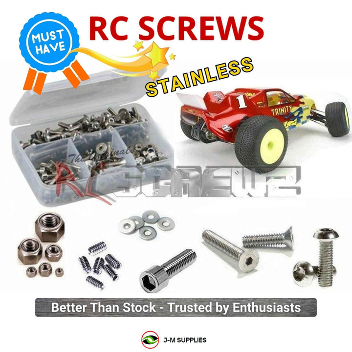 Representative image of an RCScrewZ stainless steel screw kit for Losi XXX-T MF2 1/10 Electric 2WD Stadium Truck (LOSA0076); exact kit contents vary by RC model.