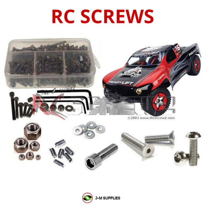Representative image of an RCScrewZ stainless steel screw kit for Losi Mini SCT 1/16 Electric 2WD SCT (LOSB0208); exact kit contents vary by RC model.
