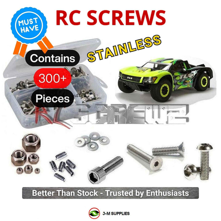 Representative image of an RCScrewZ stainless steel screw kit for Losi TLR TEN-SCTE 2.0 1/10 Electric 4WD SCT (TLR03000); exact kit contents vary by RC model.