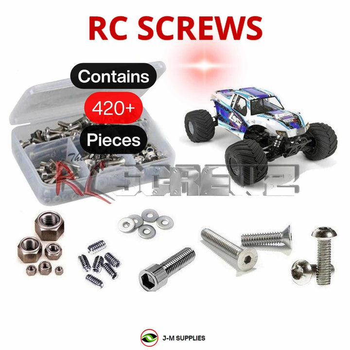Representative image of an RCScrewZ stainless steel screw kit for Losi Monster Truck XL 1/5 Gas 4WD Monster Truck (LOS05009); exact kit contents vary by RC model.