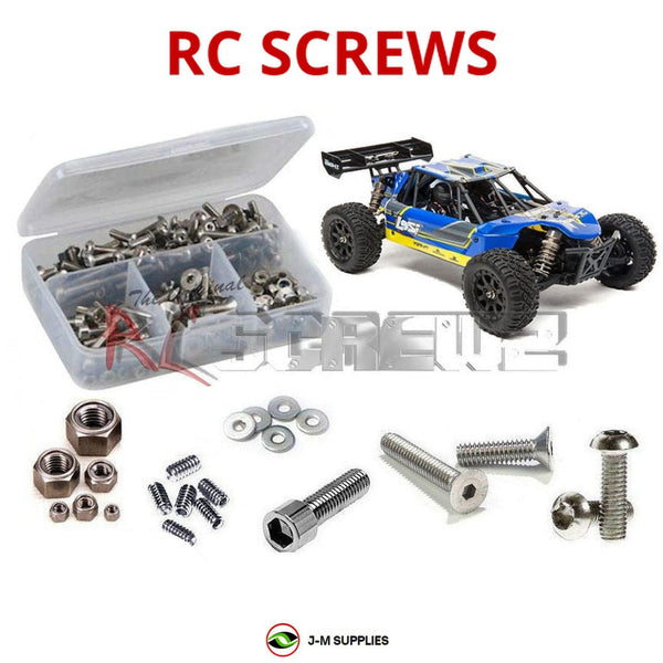 Representative image of an RCScrewZ stainless steel screw kit for Losi Mini 8IGHT-DB 1/14 Electric 4WD Desert Buggy (LOS01009T2); exact kit contents vary by RC model.
