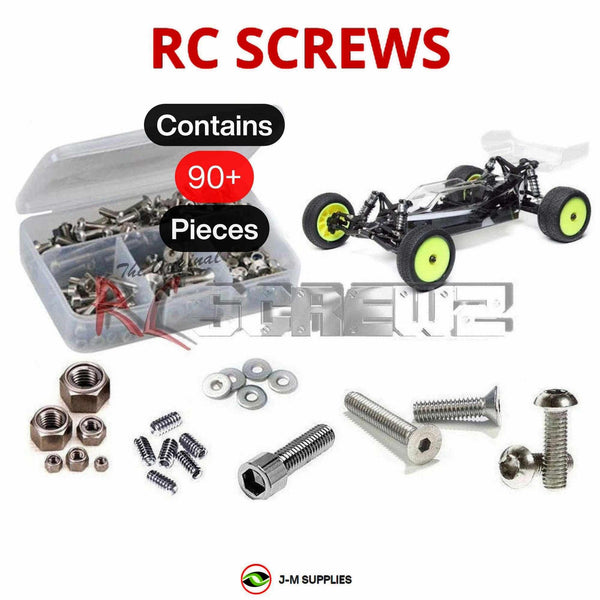 Representative image of an RCScrewZ stainless steel screw kit for Losi Mini-B 2S Pro Roller 1/16 2WD Buggy (LOS01025); exact kit contents vary by RC model.