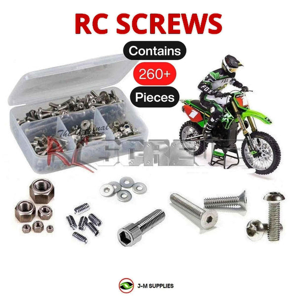 Representative image of an RCScrewZ stainless steel screw kit for Losi Promoto-MX 1/4 Electric 2S Motorcycle (LOS06000); exact kit contents vary by RC model.