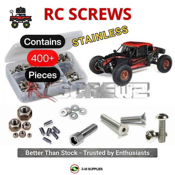 Representative image of an RCScrewZ stainless steel screw kit for Losi Super Lasernut 6S 1/6 Electric 4WD Buggy (LOS04019); exact kit contents vary by RC model.