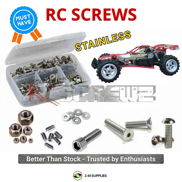 Representative image of an RCScrewZ stainless steel screw kit for Marui Samurai 4WD 1/10 Electric Off-Road Buggy (MT60-RC10); exact kit contents vary by RC model.